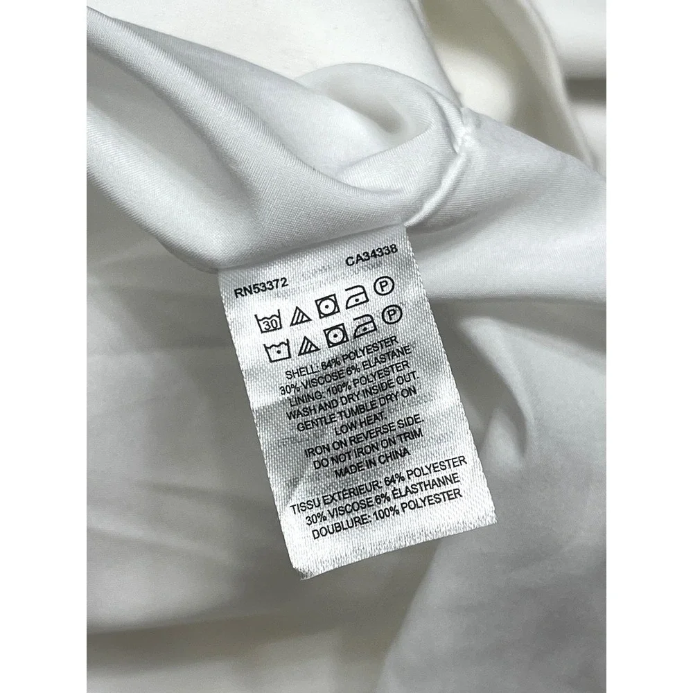 French Connection Whisper Ruffle Mini Dress White Square Neck Size 10